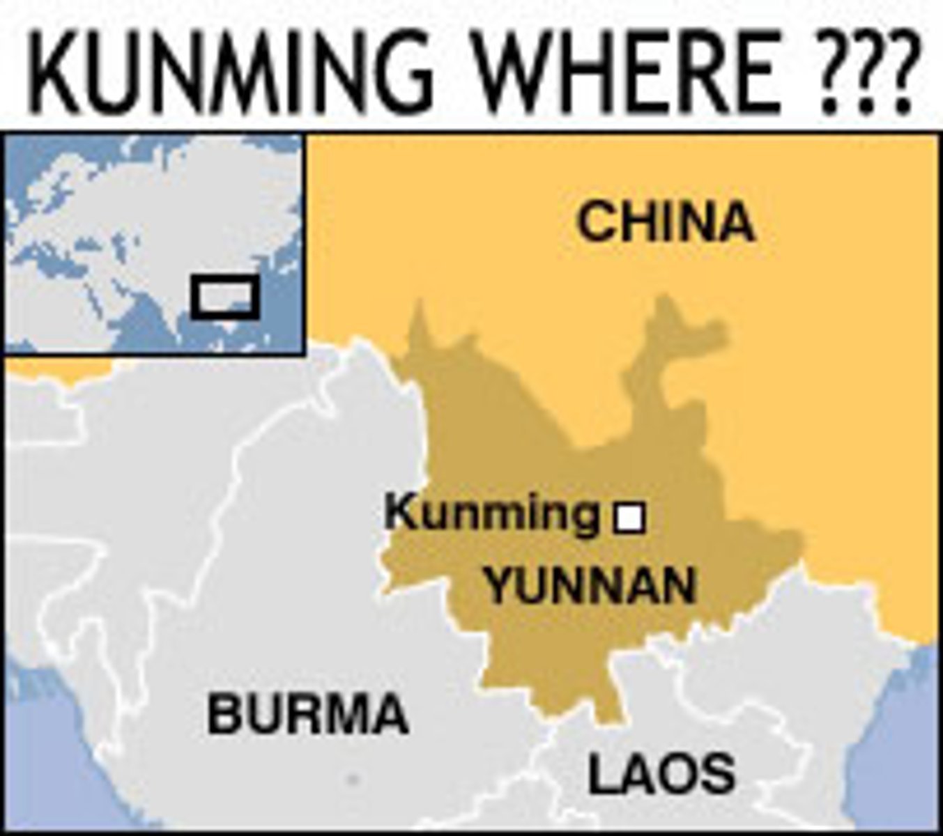 <p>Kunming (capital of Yunnan Province)</p>