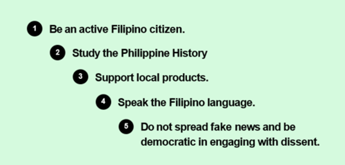 <p>HOW TO BE A GOOD FILIPINO</p>