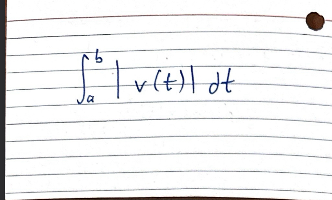 <p>Total distance ( given v(t))</p>