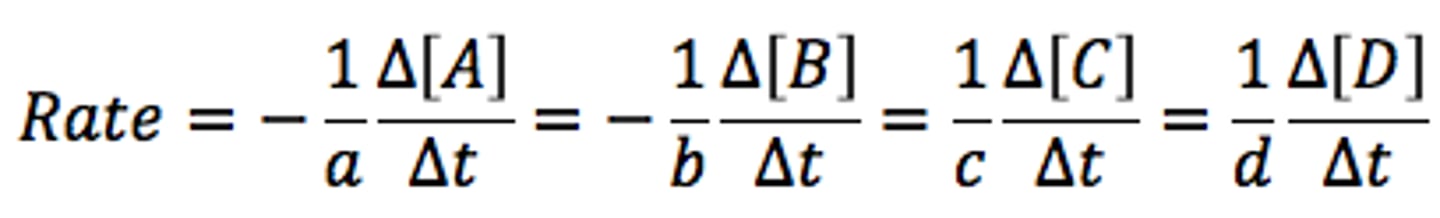<p>Measured in terms of rate of disappearance of a reactant or appearance of a product.</p>
