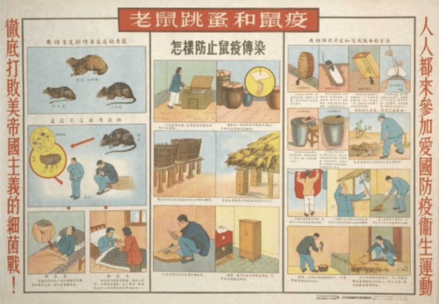 <p>Cities were cleaned up</p><p>Residents formed committees to tidy up the streets. </p><p>In Shanghai, each family had to produce one rat's tail a week as evidence</p><p>Healthcare became free</p><p>Emphasis was on prevention</p><p>Poppy fields were destroys and drug-dealers were shot to reduce opium addiction</p><p>Herbal remedies were discouraged</p>