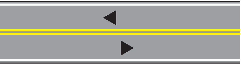 <p><span><span>Solid double yellow lines indicate:</span></span></p>