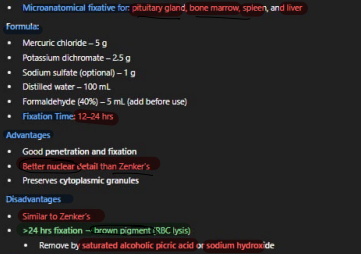 <p><strong>Metallic Fixatives (Mercuric Chloride Based)</strong></p>