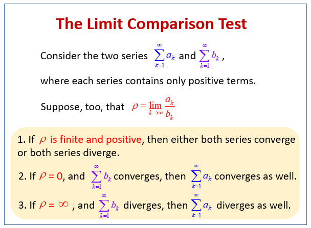 <p>If you have two series, and they are both greater than 0, and the limit of an/bn = L, then they either both converge or diverge. </p>