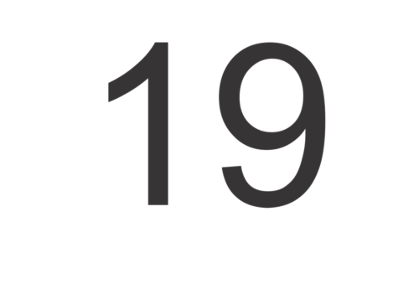 <p>nineteen</p>