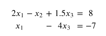 <p>a collection of one or more linear equations involving the same variables (x<sub>1</sub>….x<sub>n</sub>)</p><p>ex:</p>
