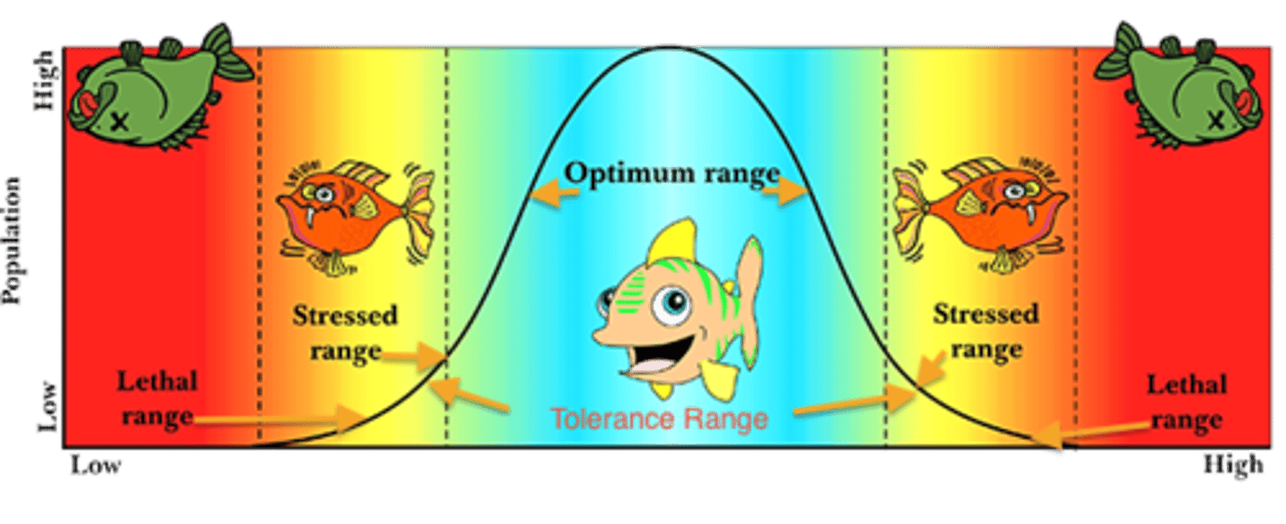 <p>It moves the pH of the river water outside of the species' range of tolerance</p>