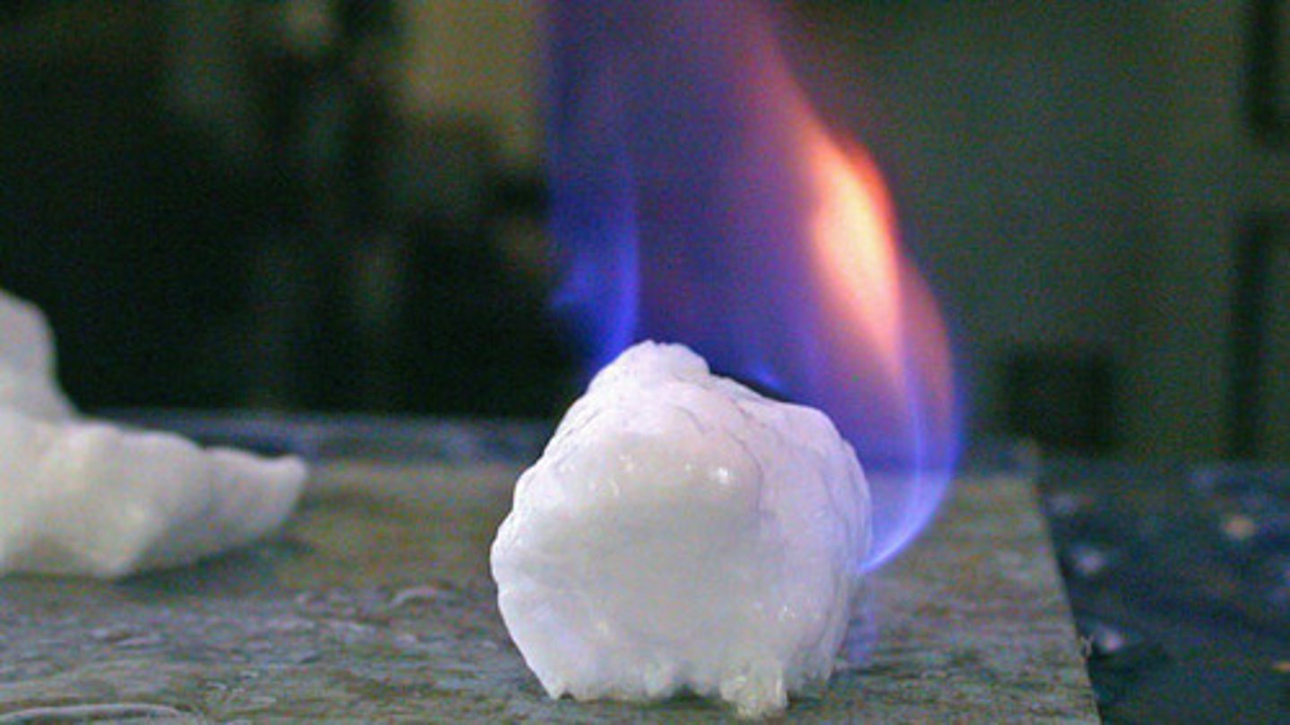 <p>A solid, ice like crystalline solid found in locations at low temperatures (polar regions) or under high pressure (marine sediments)</p>