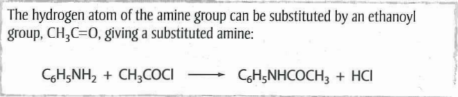 <p>When a hydrogen atom in an amine is replaced with the ethanoyl group (CH<sub>3</sub>CO).</p><p></p><p>An acid chloride e.g. ethanoyl chloride is used; the product formed is an amide.</p>