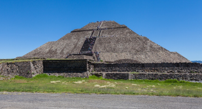 <p>Teotihuacan, Pyramid of the Sun, c. 150 CE, 204.75 ft. high</p>