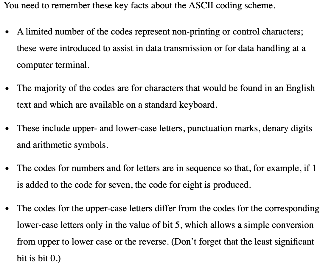 <p>a character encoding standard for electronic communication that uses numeric codes to represent alphabetic and control characters. ASCII assigns a unique numerical value to each character, allowing computers and devices to communicate text. </p>
