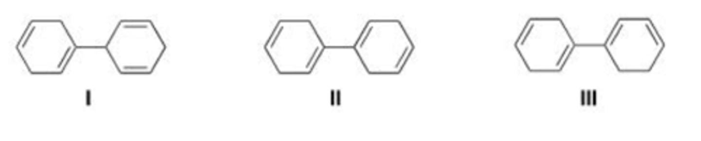 <p>Rank the following compounds in order of increasing stability, putting the least stable first.</p>