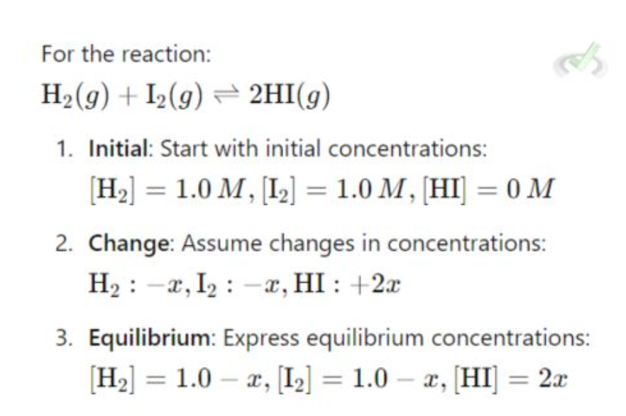 <p>to find equilibrium concentrations</p>