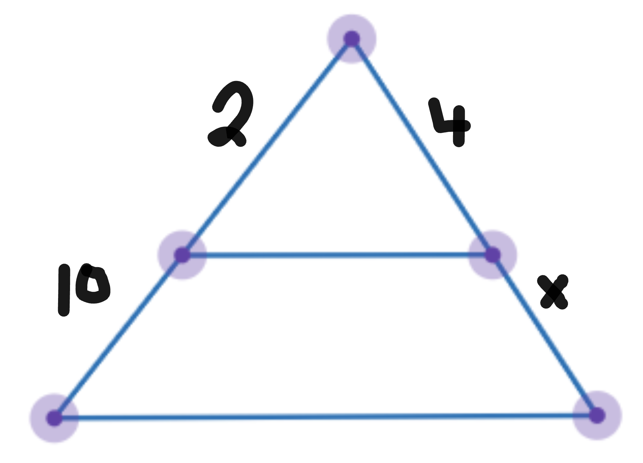 <p><strong>Multiple Choice Question</strong></p><p>Solve for X</p><p>A. x = 7.5</p><p>B. x = 6</p><p>C. x = 8.4</p><p>D. x = 4.1</p>