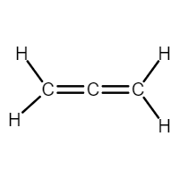 <p>Draw the structure of a compound that contains only carbon and hydrogen atoms that&nbsp;has 2 sp2 carbons and one sp carbon?</p>