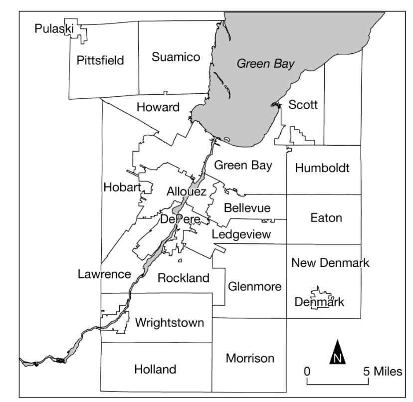 <p>Which of the following scales is represented in the map shown?</p>