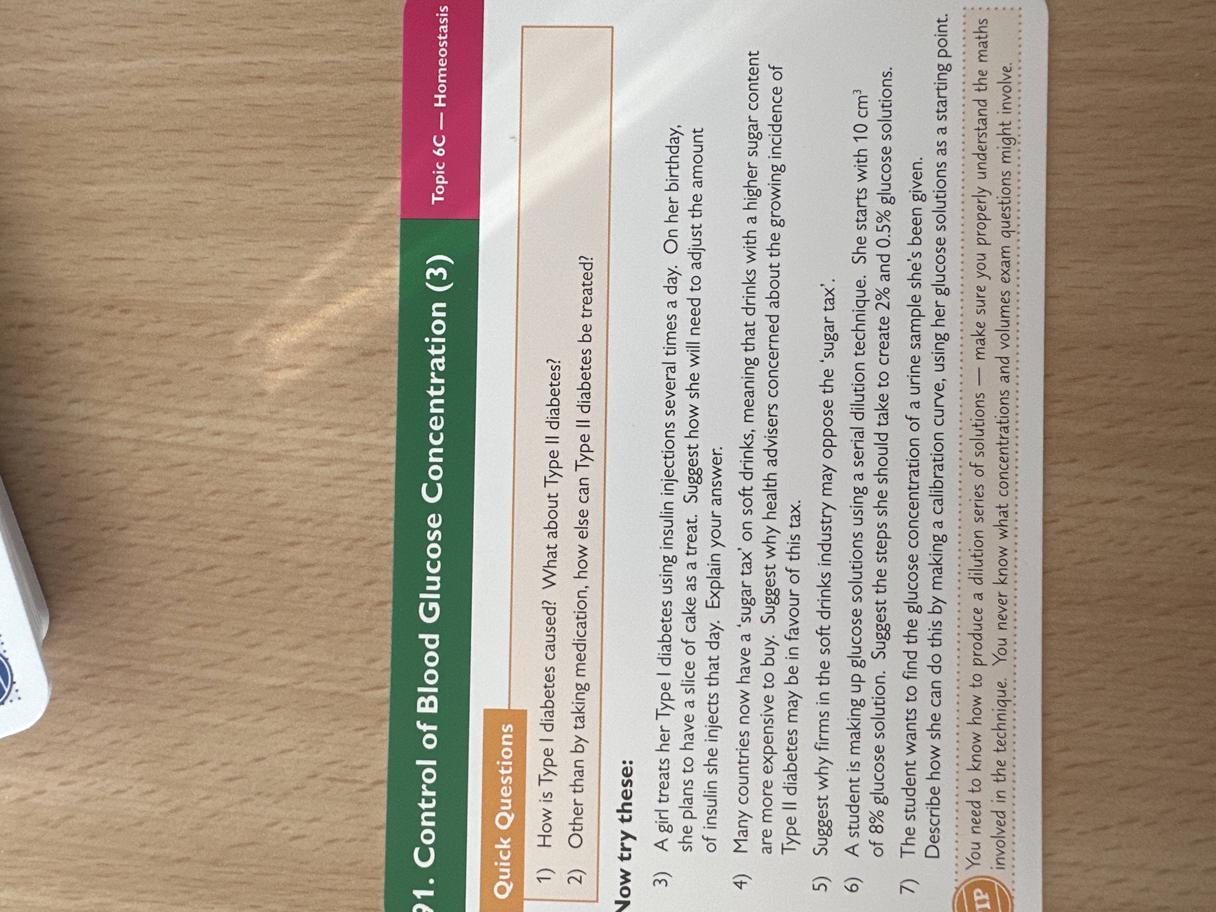 Blood glucose conc. control 