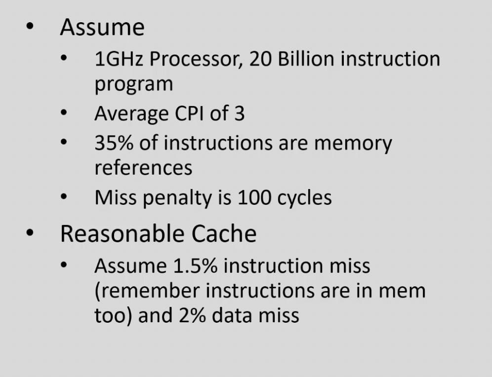 <p>Calculate the CPU time — reasonable L1 cache and instruction cache</p>