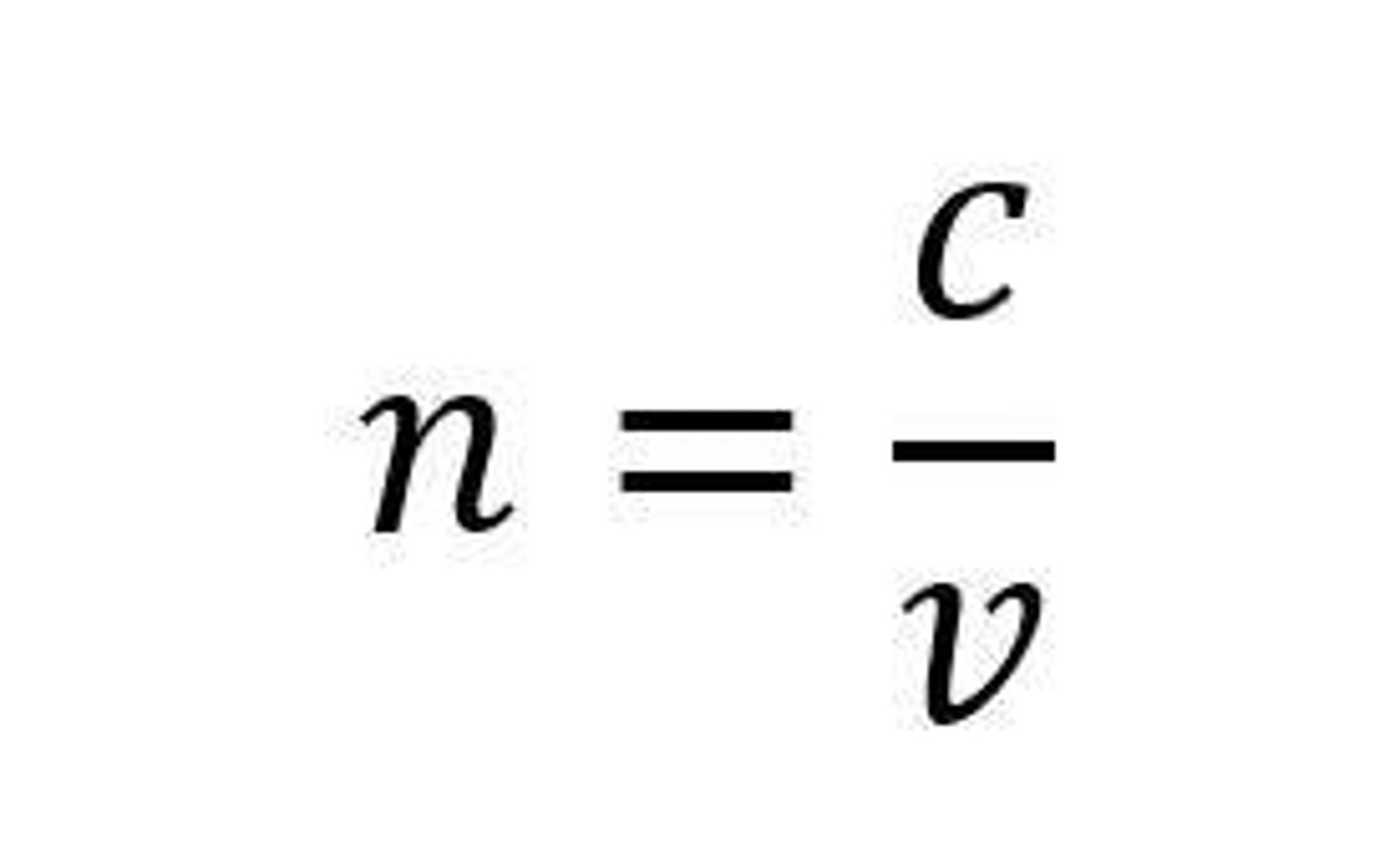 <p>The ratio of the speed of light in vacuum to the speed of light in the medium.</p>