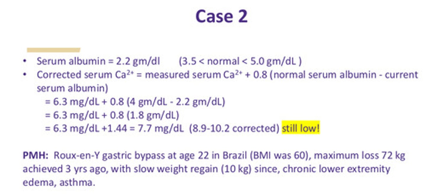 <p>even after correcting serum Ca2+, it is still low</p>