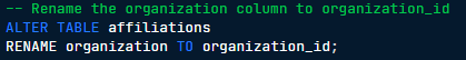<p>RENAME column to new_column_name</p>