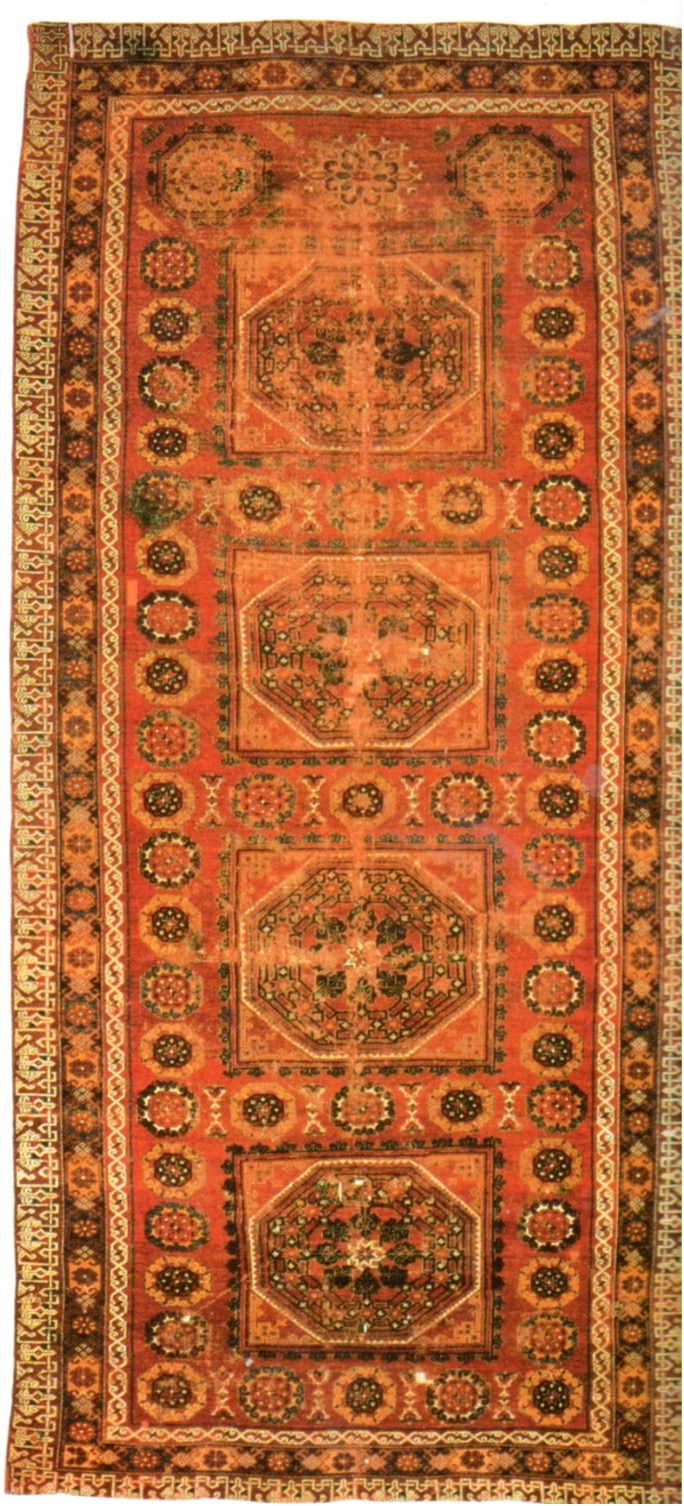 <p>Large-Pattern Holbein Carpet, Anatolia, Turkey, late 15<sup>th</sup> century</p>