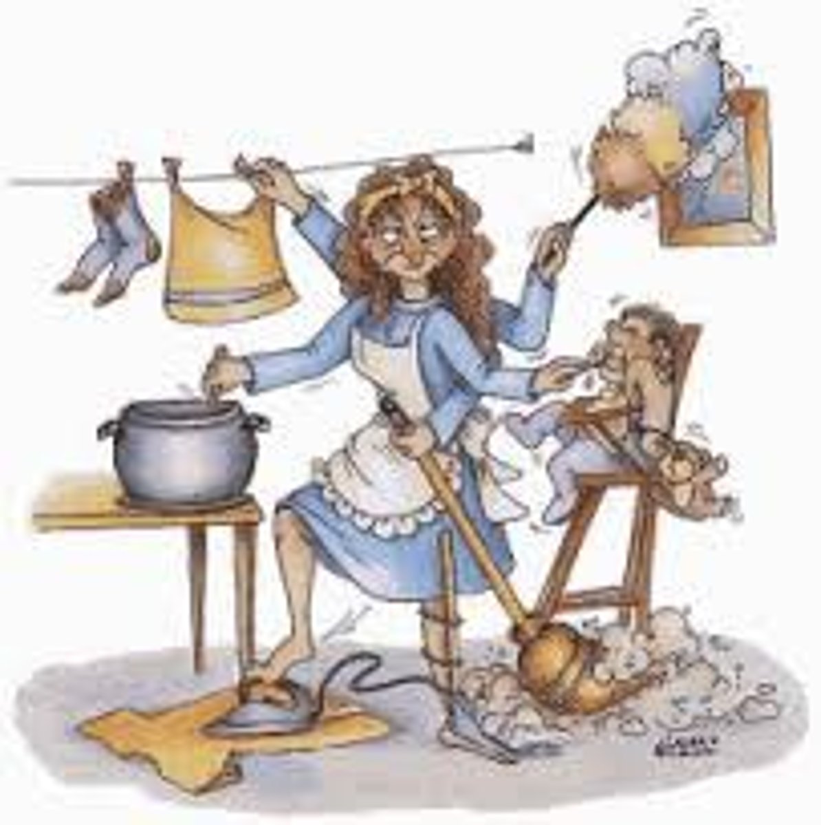 <p>to do household chores</p>