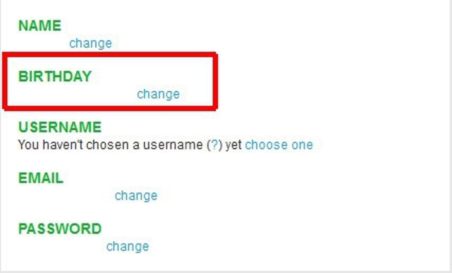 <p>the date of birth</p>