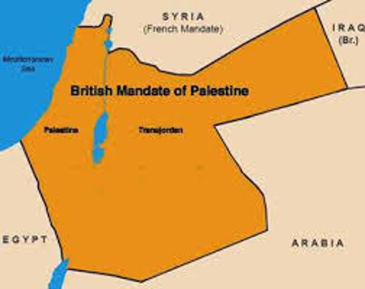 <p>System by which Great Britain and France were given control over lands of the former Ottoman Empire to help them ultimately achieve independence. Included lands which eventually became Iraq, Transjordan, Palestine, Syria, and Lebanon.</p>