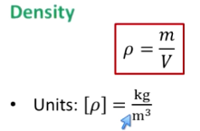 <p>Mass/volume</p><p>In kg/m³</p>