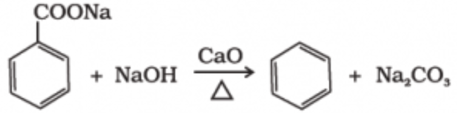 <p>Identify the reaction to prepare benzene.</p>