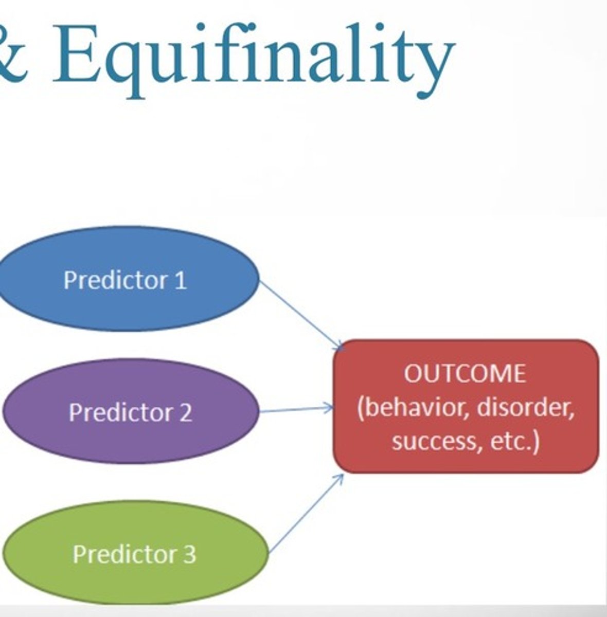 <p>different causes leading to the same outcome</p>