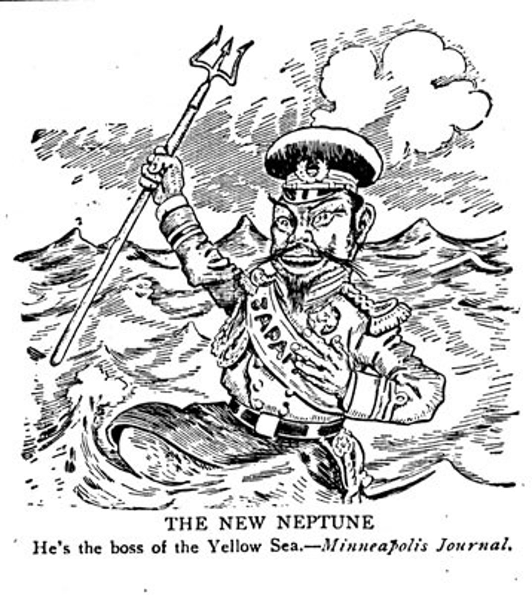 <p>War between Russia and Japan; Japan wins and takes parts of Manchuria under its control.</p>