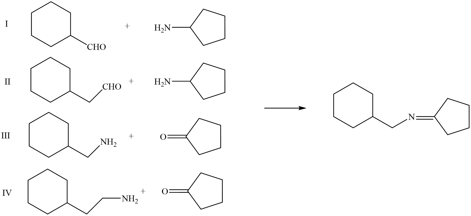 <p><em>Which of the following reactions give a proposed product</em></p>