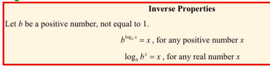 <p>Logs and exponential with the same base undo each other</p>