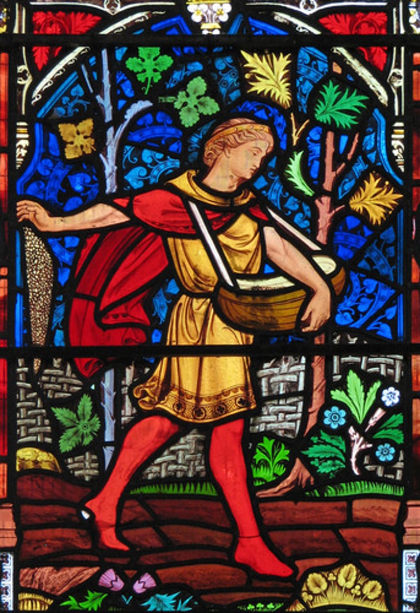 <p>everyday stories which had divine messages for those who would hear it. jesus taught in parables to teach about kingdom of God and to reveal its mysteries to those who were receotive.</p><p>-ex. parable of the prodigal son and of good samaritan</p>