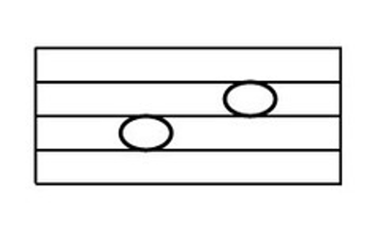 <p>line to a line or space to a space</p>