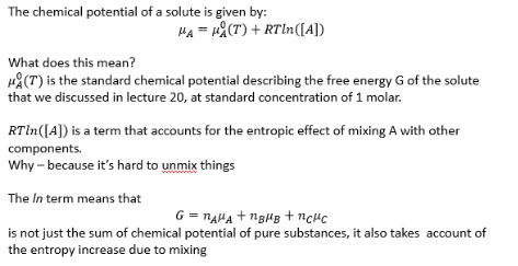 <p>= free energy + entropic effects</p><p>Potential of these chemicals to move </p>