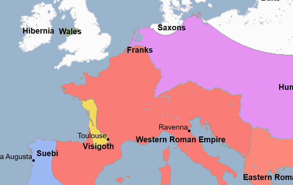 <ul><li><p>5th King of the Visigoths </p></li><li><p>Died heroically fighting against Atilla and the Huns and successfully preventing them from invading Gaul in the Battle of the Catalaunian Fields in 451 </p></li></ul><p></p>