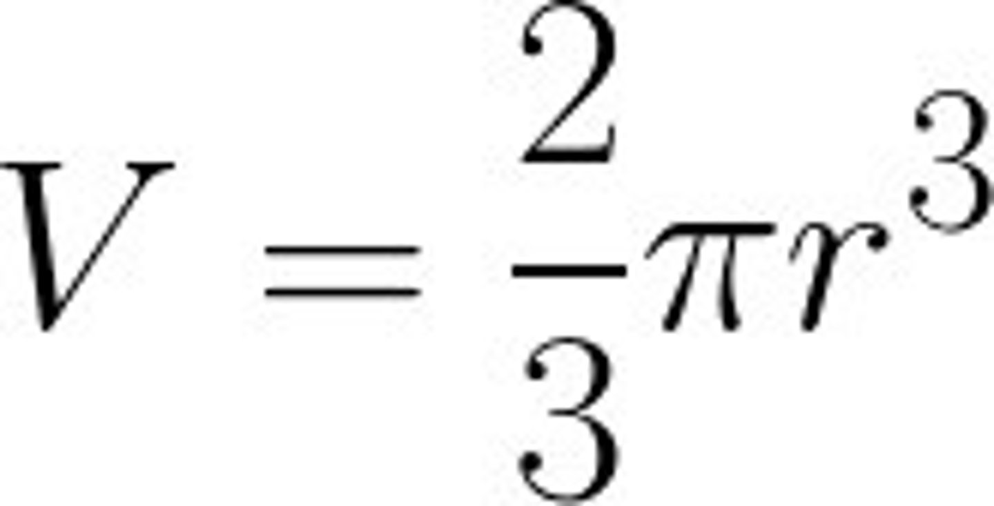 <p>V=2/3πr³</p>