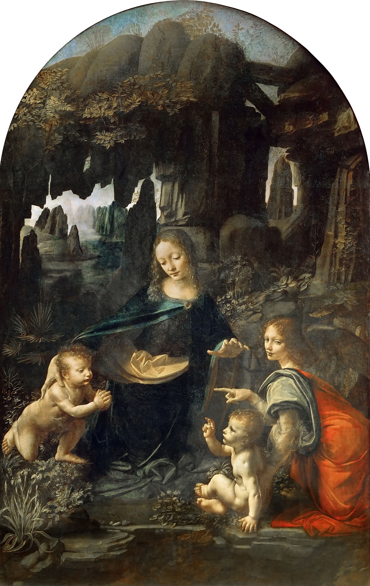 <p>Leonardo da Vinci was an Italian artist, scientist, engineer, and mathematician.</p><p>a) Technique used is triangular composition. Depicts the apocryphal legend of the meeting in the wilderness between young John the Baptists and Jesus returning home from Egypt.</p><p>b) Portrait of woman. Uses triangular composition.</p><p>c) Painting of Jesus and his disciples in their last dinner.</p>