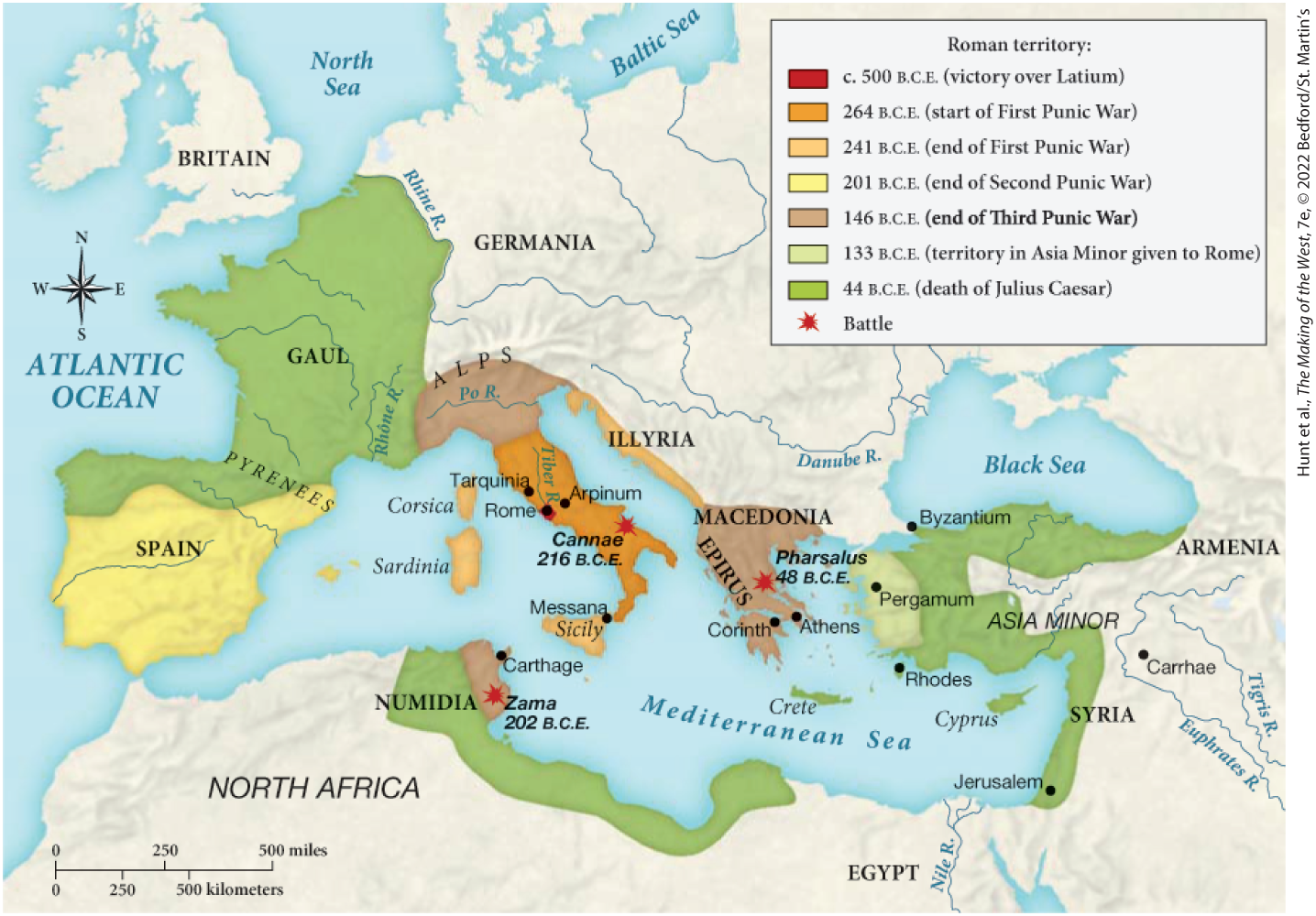 <p><span>Which of the following territories only came under Roman control between 133 B.C.E. and the death of Julius Caesar?</span></p>