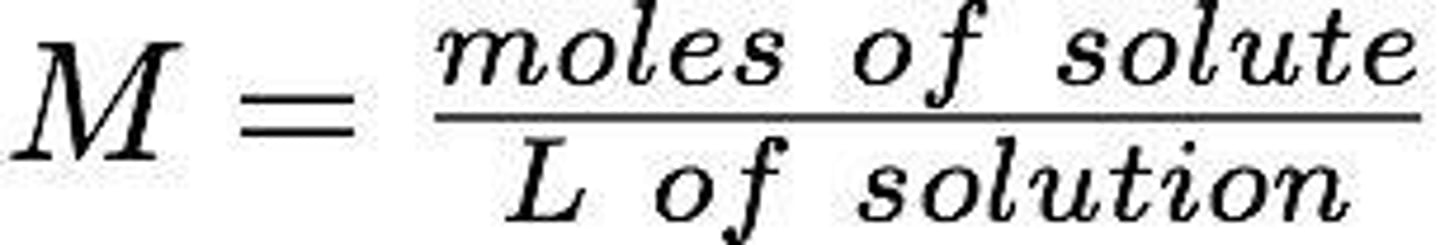 <p>A measure of concentration defined as moles of solute per liter of solution.</p>