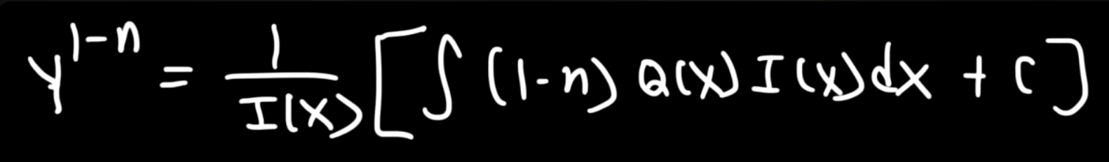 <p>where I(X) = e ^ ( <span>∫ p(x) dx)</span></p>