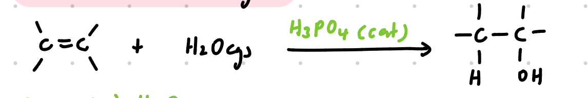 <p>Reagents: H2O(g)</p><p>Conditions: conc. H3PO4 catalyst</p>