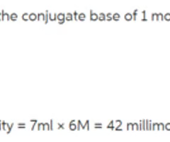 <p>How many millimoles of HCl is in the 7 mL of 6 M HCl that is used to neutralize the conjugate base of aspirin to its neutral form?</p>