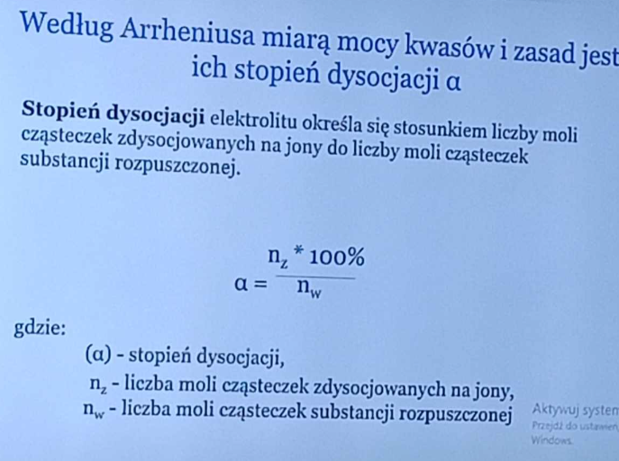<p>ich stopień dysocjacji α</p>