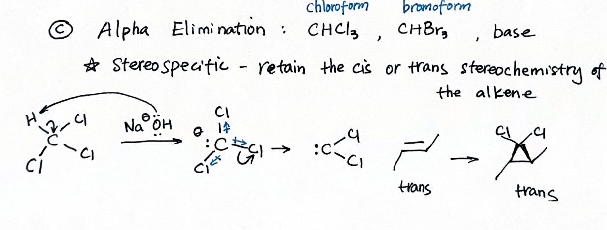<p>Reagents: CHCl3, CHBr3, base</p>
