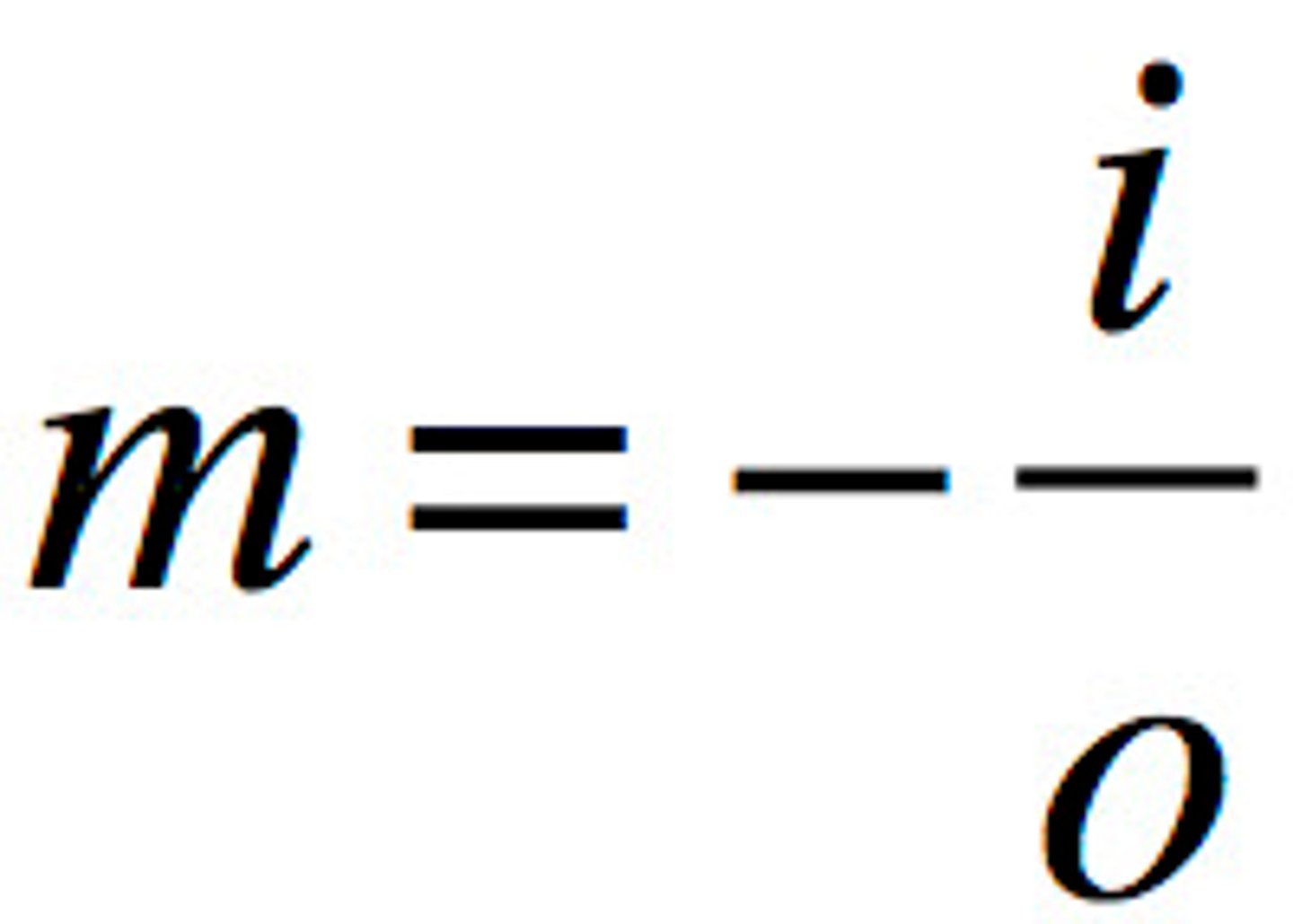 <p>magnification = - image size/actual size</p>