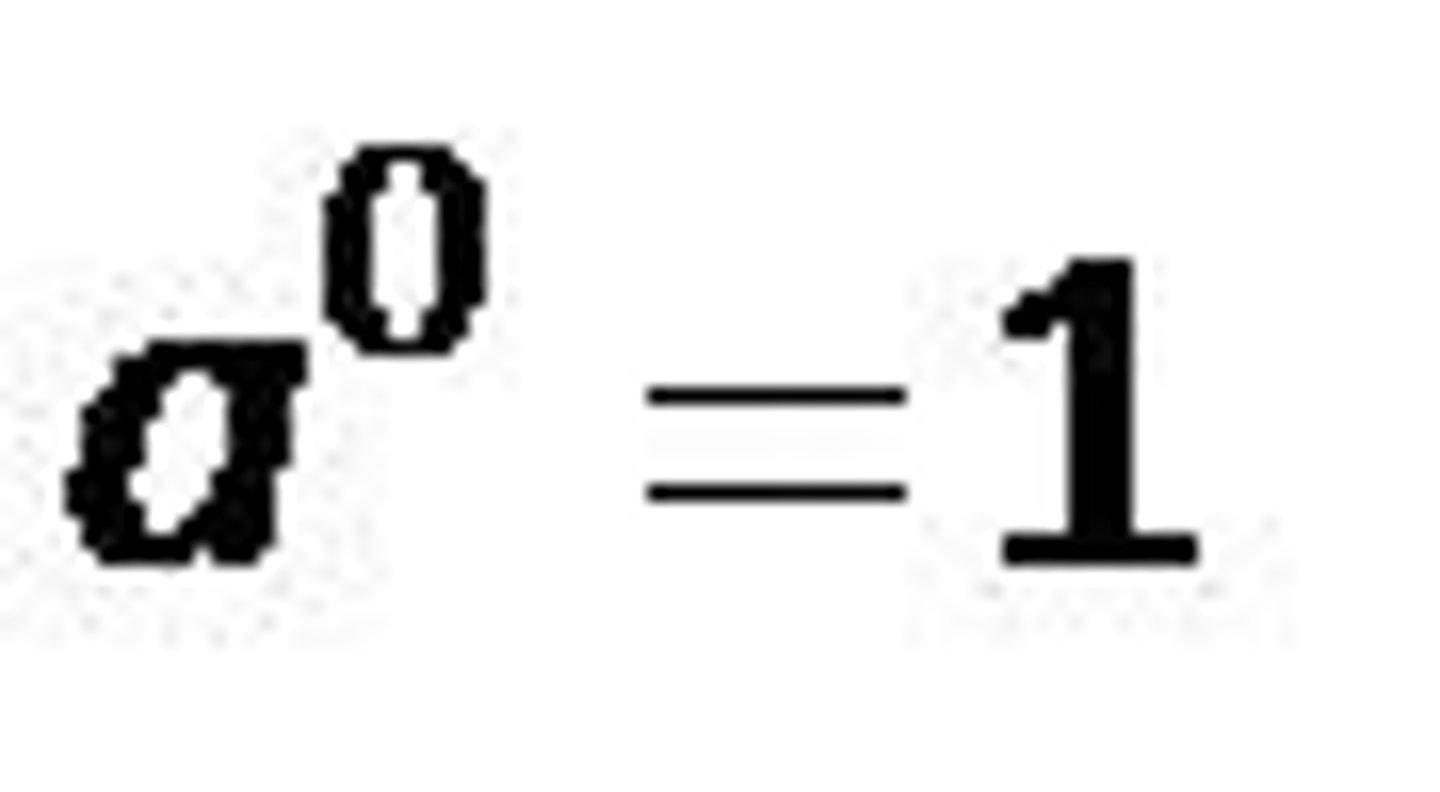 <p>any number to the zero power is one</p>
